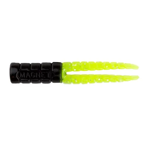 Leland Lures Crappie Magnet 15pc Body Pack-Black/Chartreuse Flash