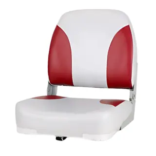 Open Country Marine 20” Deluxe Low Back Folding Padded Boat Seat Gray/Red