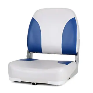 Open Country Marine 20” Deluxe Low Back Folding Padded Boat Seat Gray/Navy