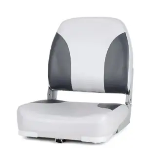 Open Country Marine 20” Deluxe Low Back Folding Padded Boat Seat Gray/Charcoal