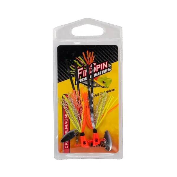 Leland Lures Fin Spin Pro Series-Candy Corn Orange 1/8oz 2pk