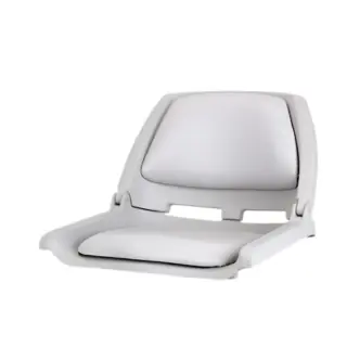 Open Country Marine Plastic Molded Folding Padded Boat Seat Gray