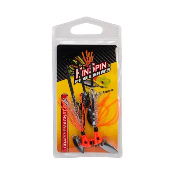 Leland Lures Fin Spin Pro Series-October Orange 1/8oz 2pk