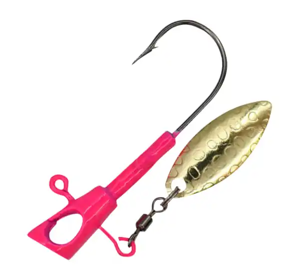 Leland Lures Crappie Magnet Fin Spin Eye Hole Scent Holder Jighead 1/8 Pink