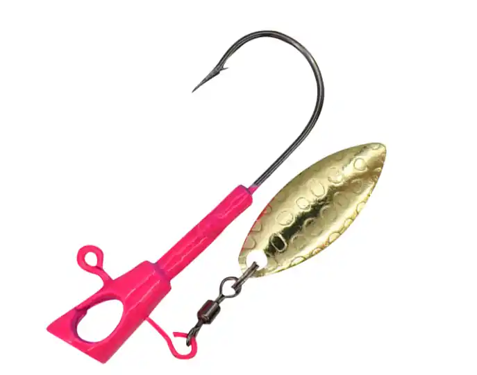 Leland Lures Crappie Magnet Fin Spin Eye Hole Scent Holder Jighead - Pink - 1/16 oz.