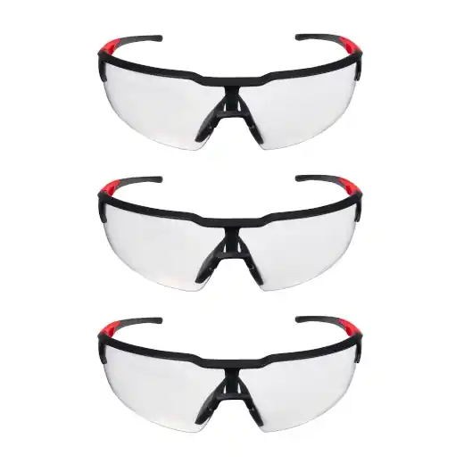 Milwaukee 3PK Safety Glasses - Clear Anti-Scratch Lenses