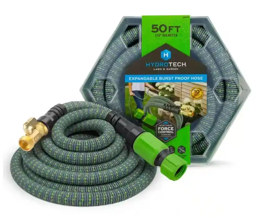 HydroTech 5/8" x 50‘ Burst Proof Expandable Garden Water Hose - Green