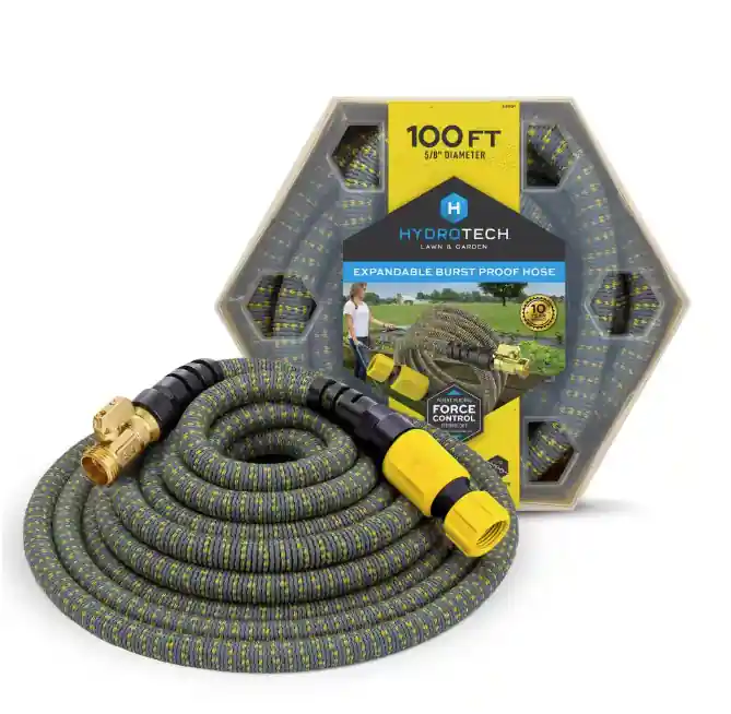 HydroTech 5/8" x 100‘ Burst Proof Expandable Garden Water Hose - Yellow