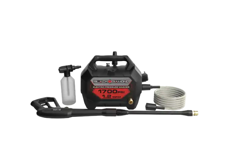 Black Diamond Cold Water Handheld Corded Electric Pressure Washer - 1700 PSI, 1.2 GPM