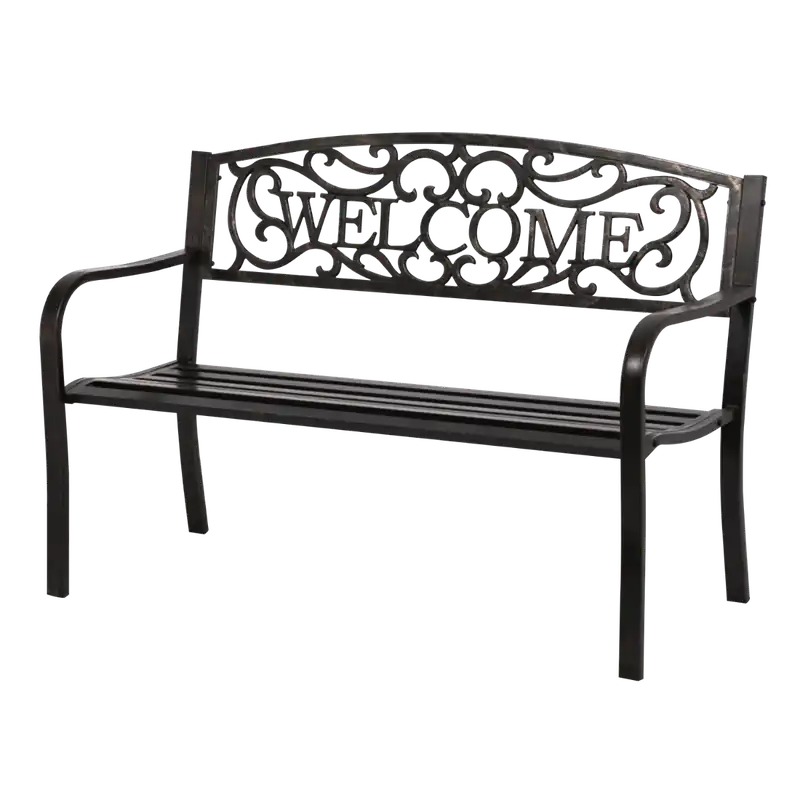 Livingscape™ Wrought Iron Welcome Bench