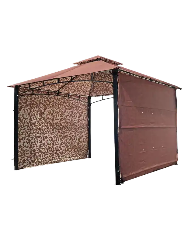 Backyard Expressions 10‘ x 10‘ Briarwood Extending Side Gazebo - Brown
