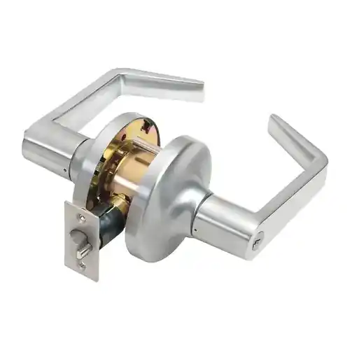 Tell Manufacturing CL100011 Entry Lever Lock, Satin Chrome Finish