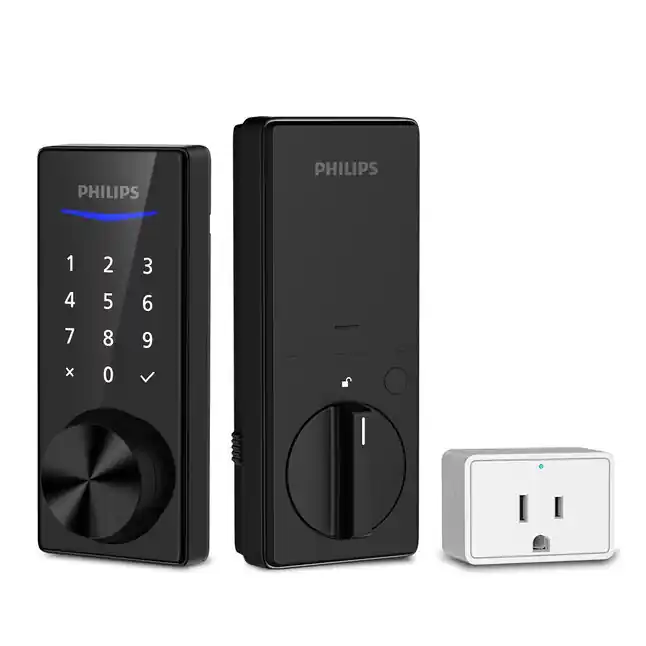 Philips Matte Black Smart Lock Electronic Deadbolt with Wifi Bluetooth and Touchscreen Keypad
