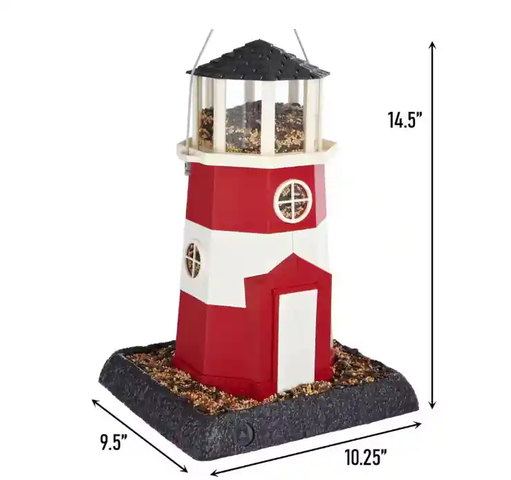 Large Red/White Lighthouse Birdfeeder