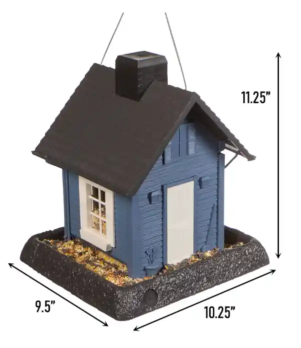 North States Village Collection Blue Cottage Birdfeeder