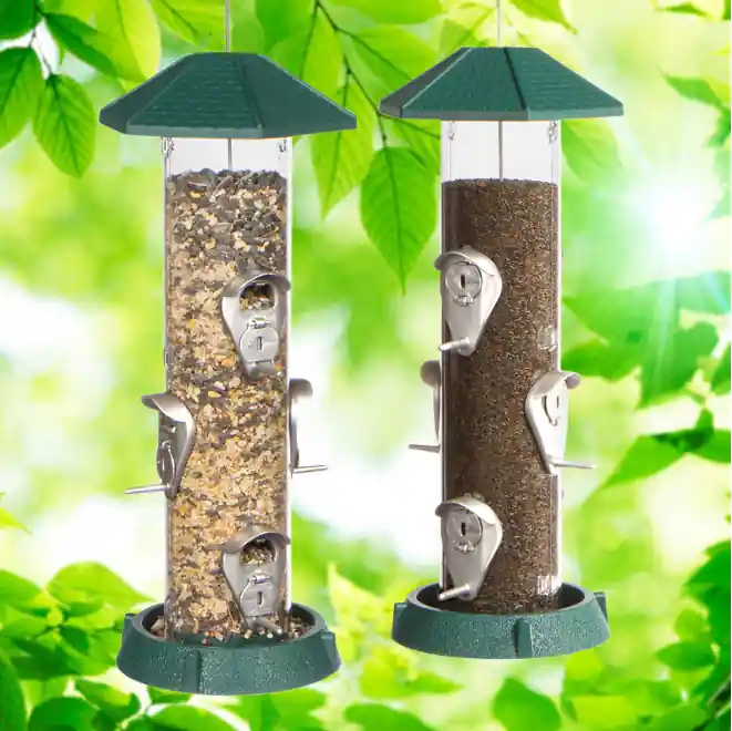 North States Village Collection 2-In-1 Hinged-Port Birdfeeder 6-Perch