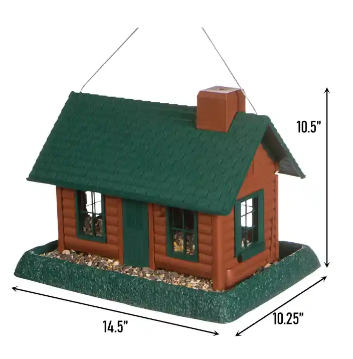 North States Village Collection Large Log Cabin Birdfeeder