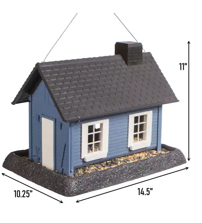 North States Village Collection Large Blue Cottage Birdfeeder