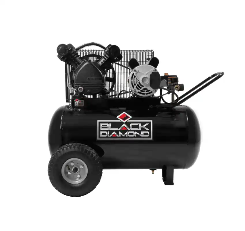 Black Diamond 20 Gallon Horizontal Portable, 1.6 RHP, 135 PSI, Oil Lube Belt Drive Air Compressor