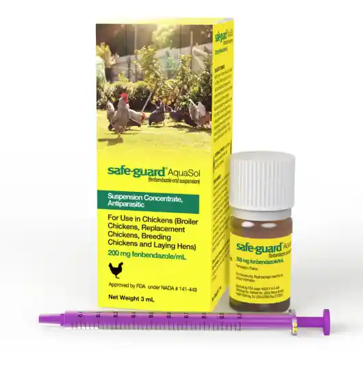 SAFE-GUARD® AQUASOL (fenbendazole oral suspension) Dewormer for Chickens
