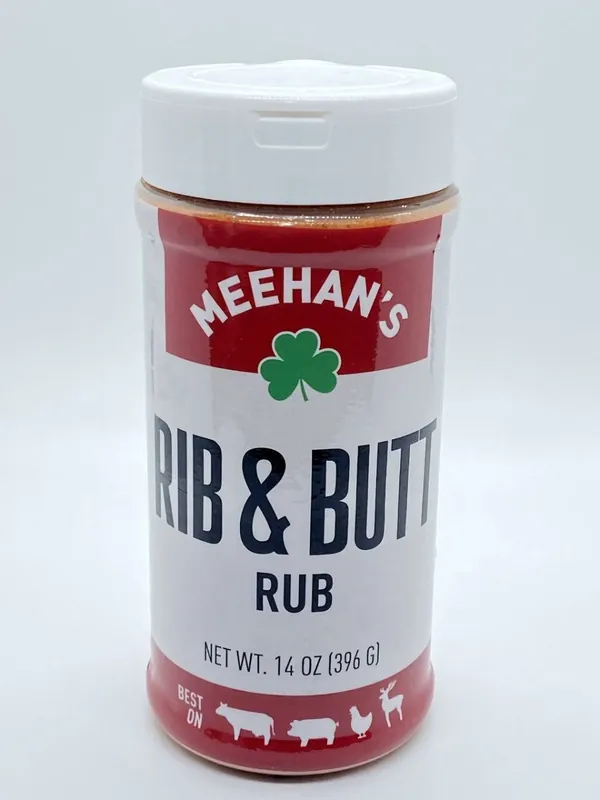 Meehan‘s Rib and Butt Rub Seasoning, 14 Ounce Shaker Jar