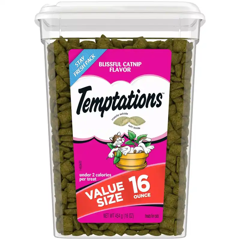 Temptations Blissful Catnip Flavor Crunchy Cat Treats 16oz