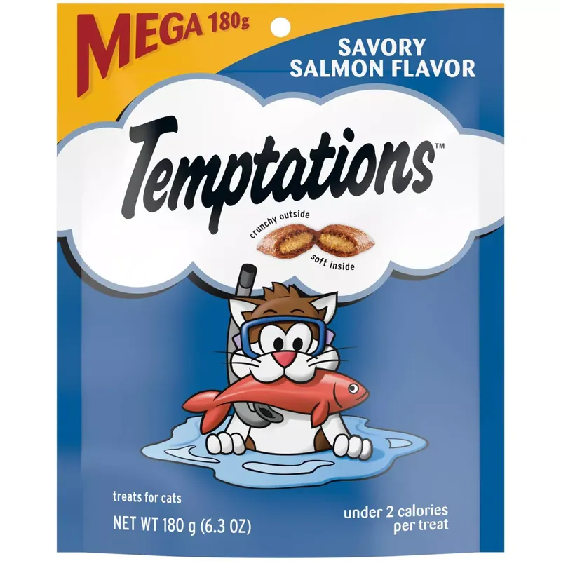 Temptations Savory Seafood and Salmon Crunchy Cat Treats - 6.3oz