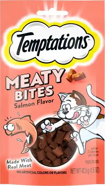 Temptations Meaty Bites Salmon Flavor Soft & Savory Cat Treats 1.5-oz
