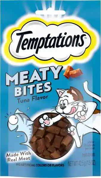 Temptations Meaty Bites Tuna Flavor Soft & Savory Cat Treats 1.5-oz