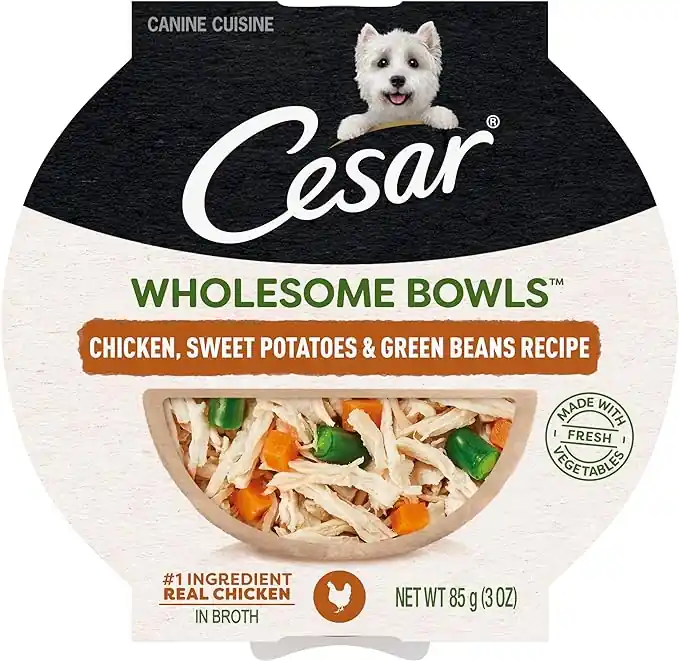 Cesar Wholesome Bowls Chicken, Sweet Potato & Green Beans Recipe Small Breed Adult Wet Dog Food 3-oz tray