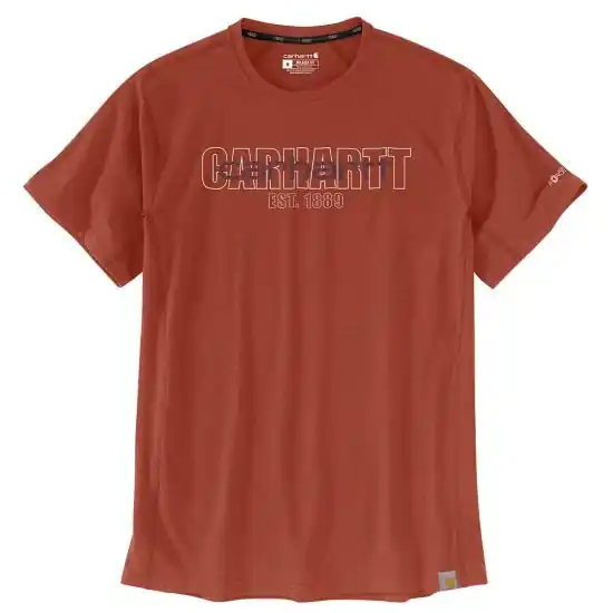 Carhartt 106653 Men‘s Force Relaxed Fit Short-Sleeve Logo Graphic T-Shirt - Saddle Red