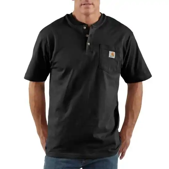 Carhartt Men‘s K84 Loose Fit Heavyweight Short-Sleeve Pocket Henley T-Shirt