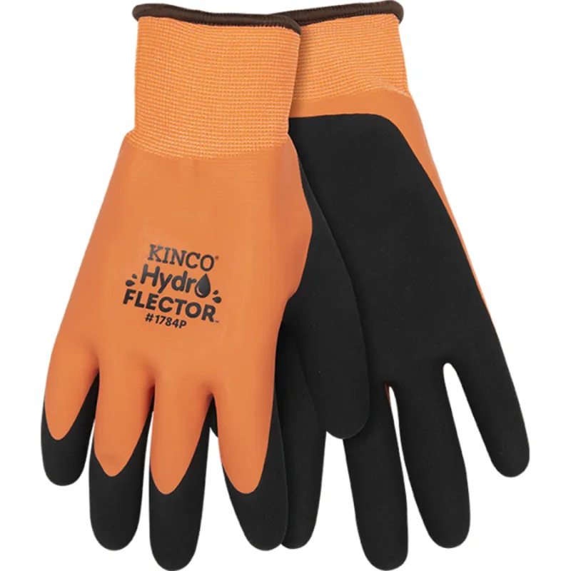 Kinco HydroFlector™ Lined Waterproof Thermal Knit Shell Latex Glove - Hi-Vis Orange