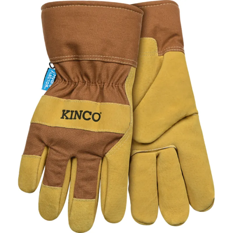 Kinco HydroFlector™ Lined Waterproof Suede Pigskin Palm with Safety Cuff - Brown