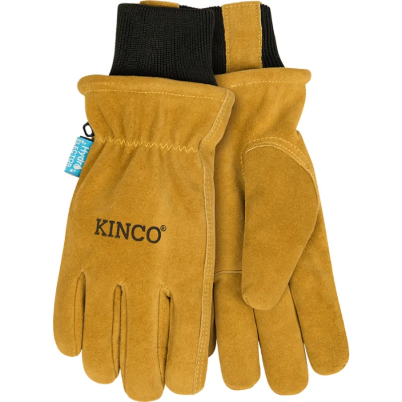 Kinco HydroFlector™ Lined Water-Resistant Premium Suede Cowhide Glove - Golden