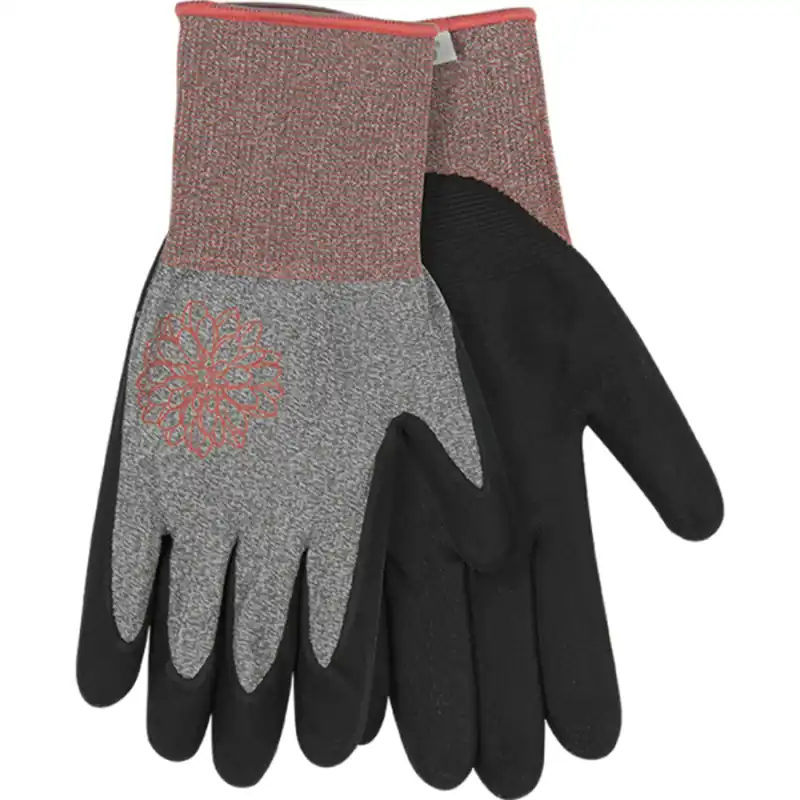 Kinco Women’s Nylon-Spandex Knit Shell & CoolCoat™ Micro-Foam Nitrile Palm Glove - Heather Grey