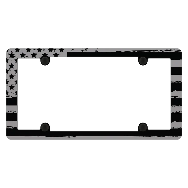 Cruiser® 31250 - Matte Black License Plate Frame with American Flag with Fastener Caps