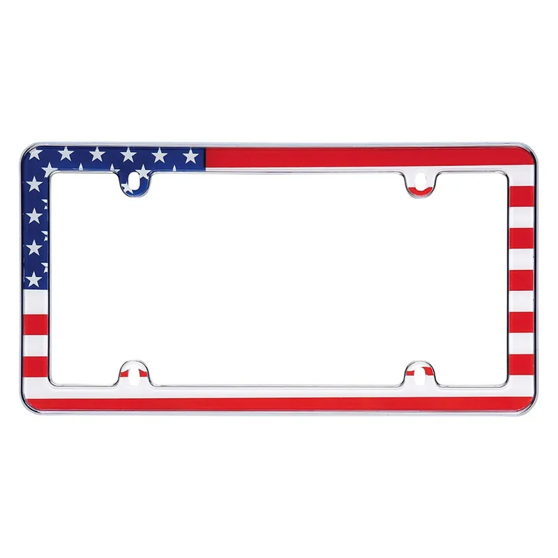 Cruiser® 23003 - USA Flag Style Chrome License Plate Frame