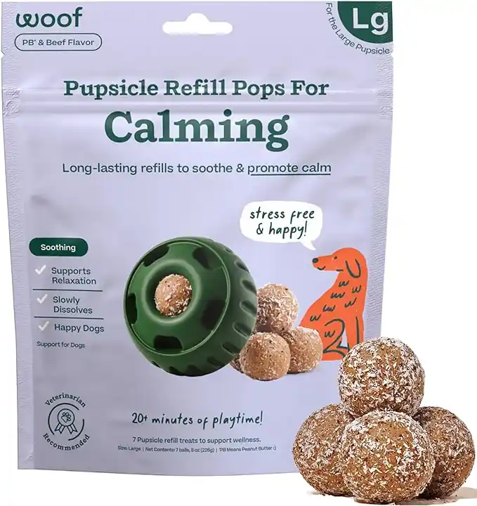 Woof Pupsicle Pops Refills Calming Beef Grain-Free Lickable Dog Treats
