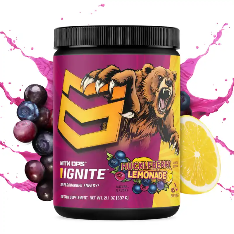 Mtn Ops Ignite Energy Powder - Huckleberry Lemonade - 45 Servings