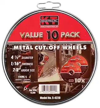 KT Industries 5-4220 10PK Metal Cutting Wheel