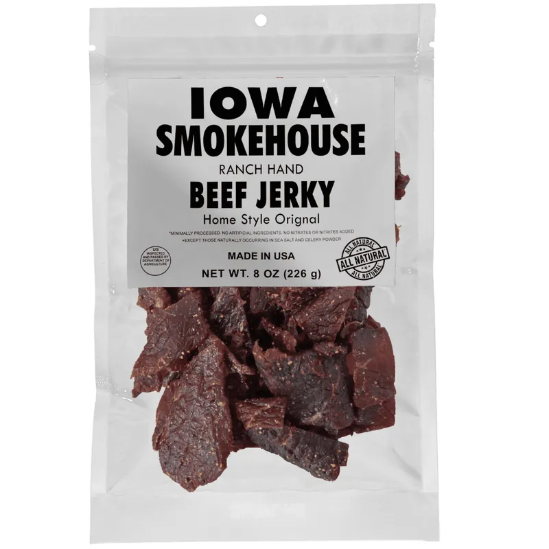 Iowa Smokehouse Ranch Hand 8 oz Beef Jerky Home Style Original