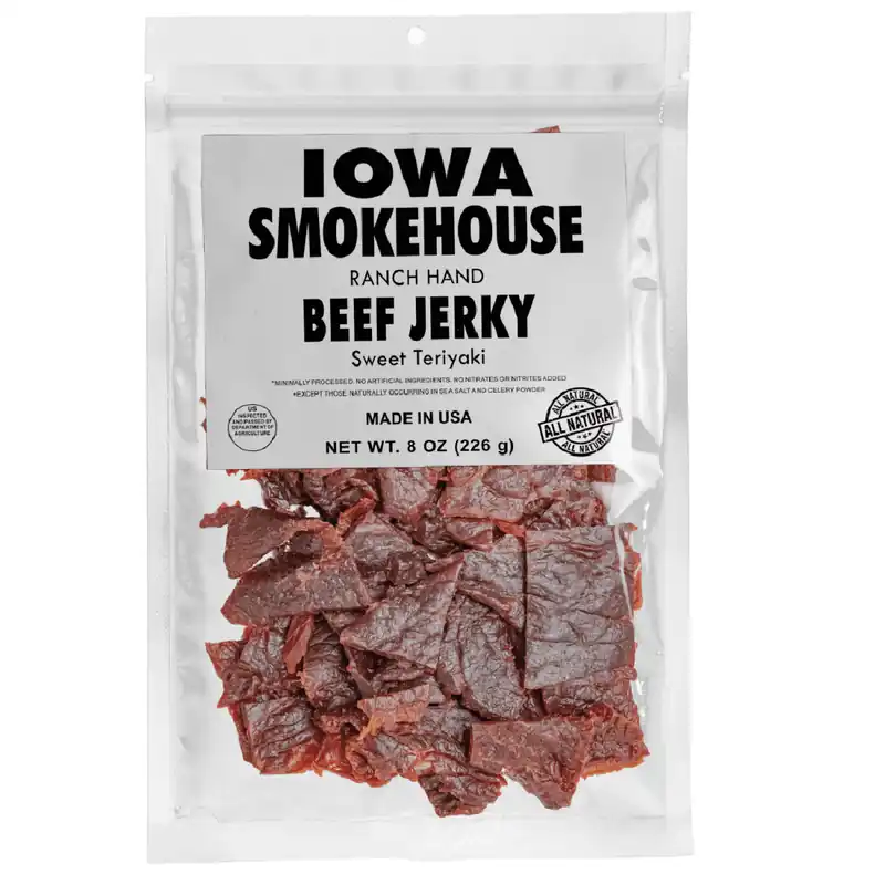 Iowa Smokehouse Ranch Hand 8 oz Beef Jerky Sweet Teriyaki