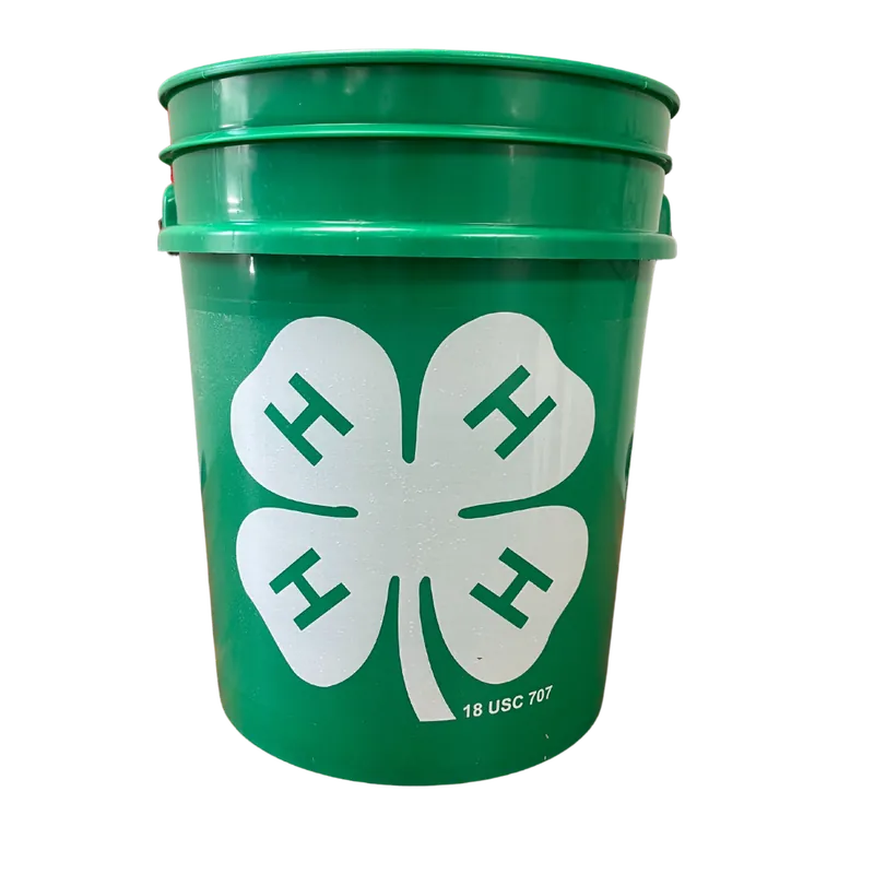Farm & Home Logo 5 Gallon Bucket Green 4-H + 65th Anniversary