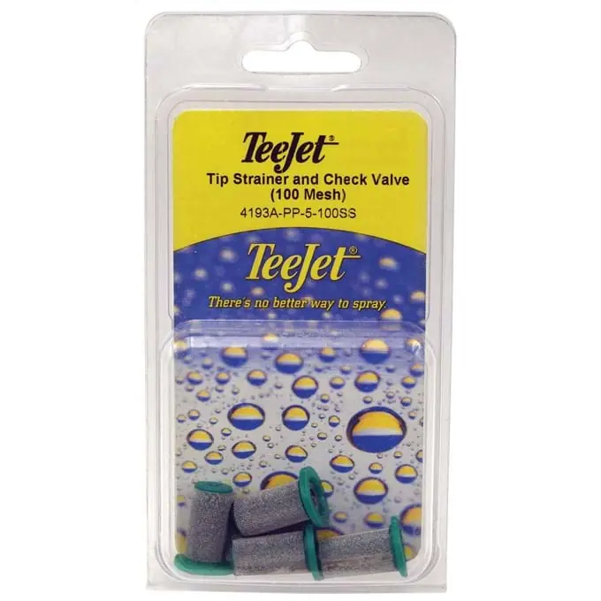 Fimco TeeJet Poly Tip Strainer 100 Mesh W/ 5PSI Check Valve 4 Pack