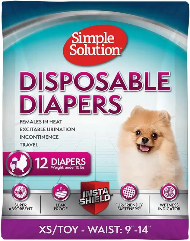 Simple Solution Disposable Dog Diapers, 12ct, XS