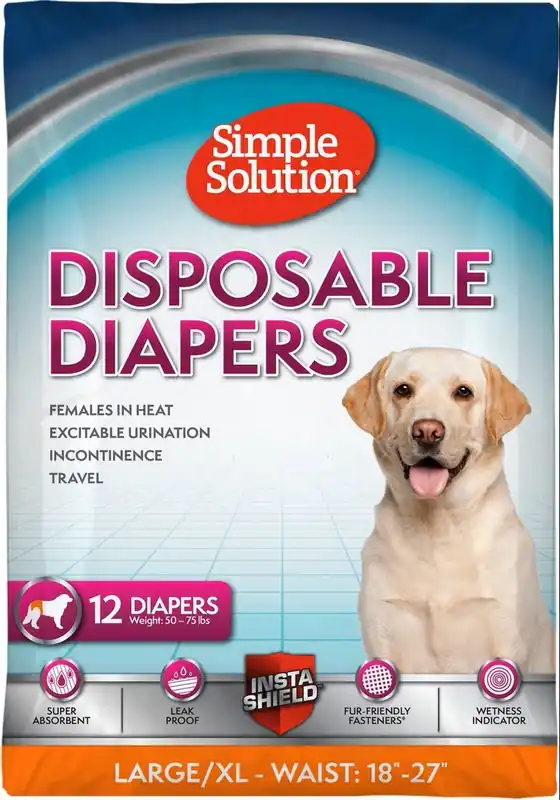 Simple Solution Disposable Dog Diapers, 12ct, L/XL