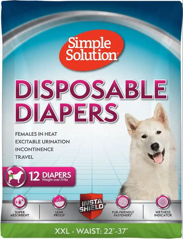 Simple Solution Disposable Dog Diapers, 12ct, XXL