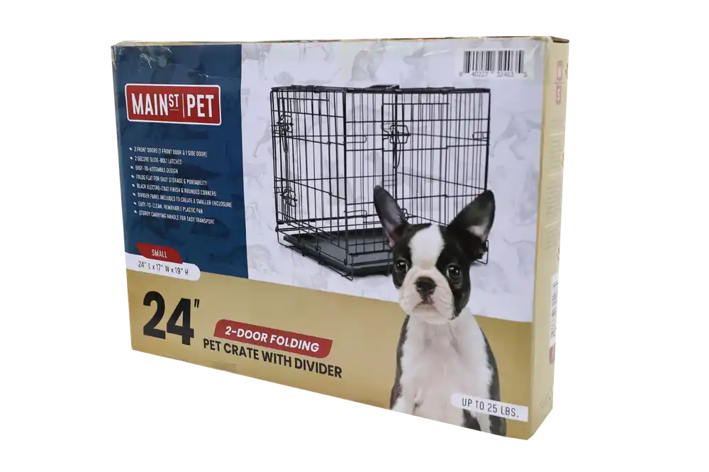 Main St. Pet™ 2-Door Folding Pet Crate with Divider