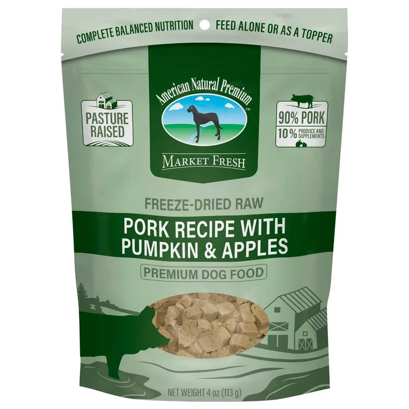 American Natural Premium Freeze-Dried Raw Pork with Pumpkin and Apples Dog Food